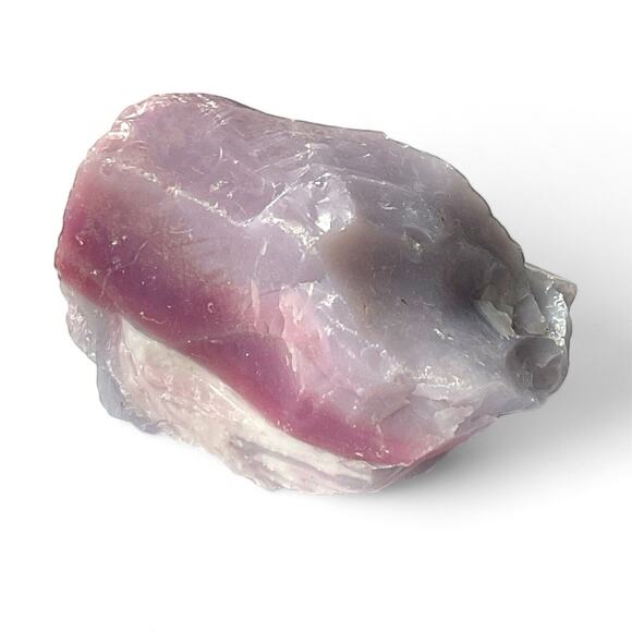 Lavender Pink Milk Glass Art Glass Cullet Glowing Manganese Slag Glass #4GX194 - Picture 6 of 7